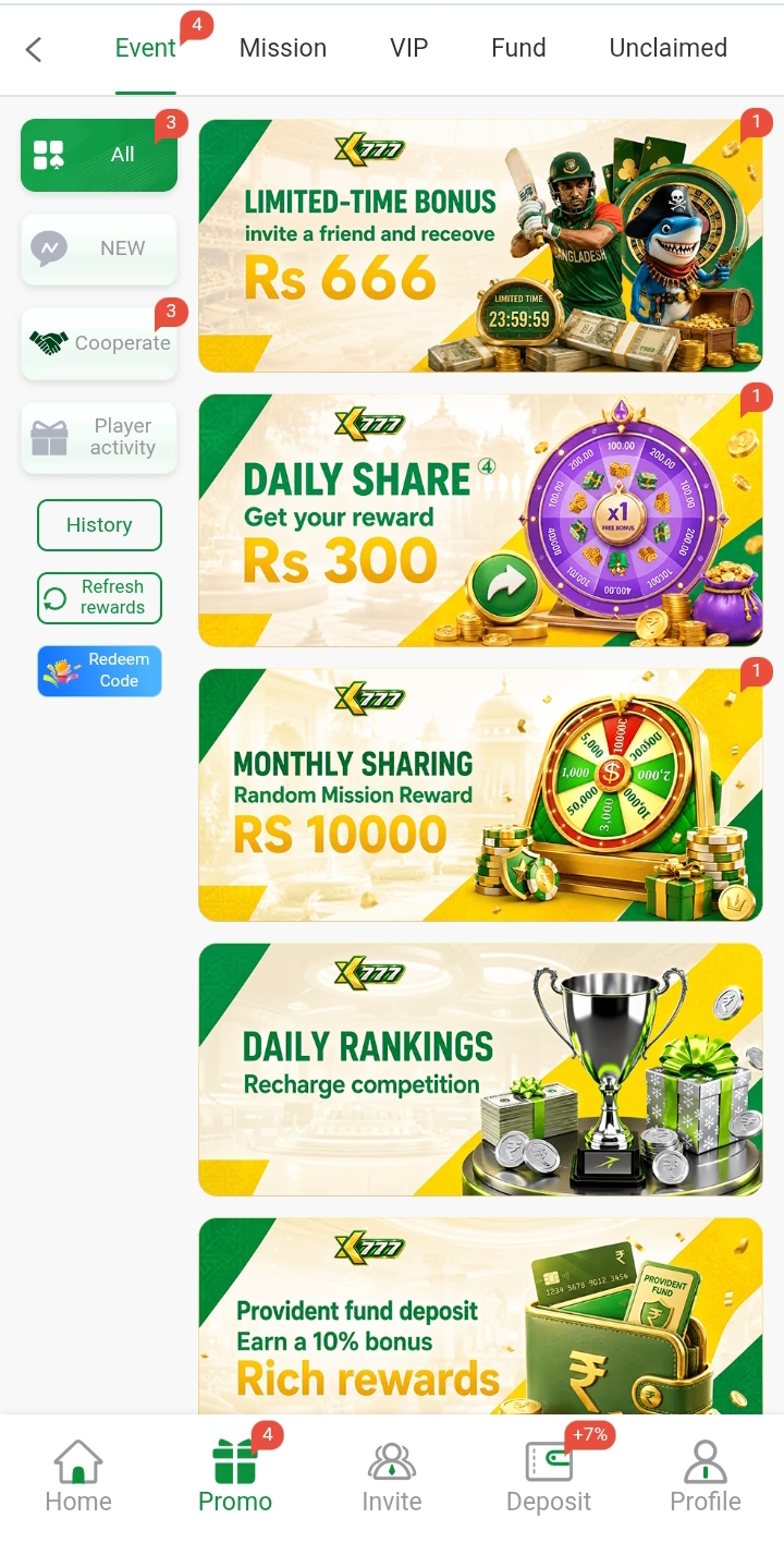 XK777 bonuses